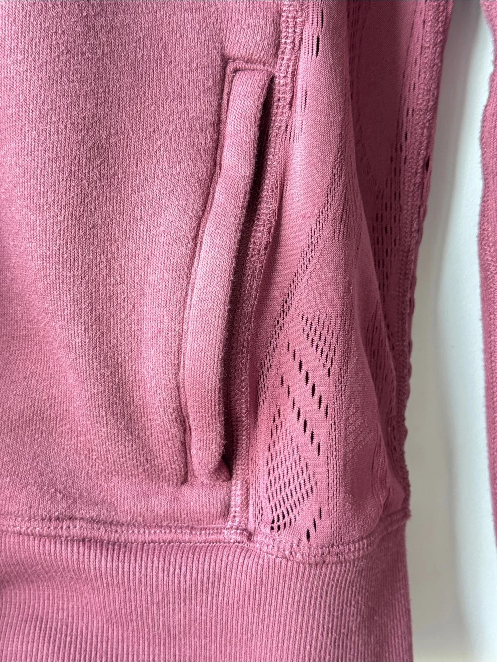 Alo Yoga Tempt Lace Yoke Bomber Jacket - Mauve Pink - Size XS